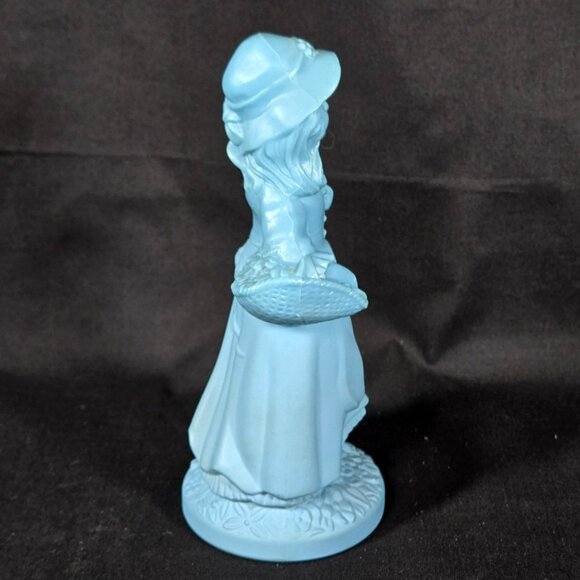 Vintage 70s Avon Decanter Bottle Lady Little Girl Blue Mostly Full -Display Only - Picture 4 of 8